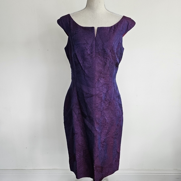 Pentimento Purple Iridescent Crinkle Sheath Dress - Picture 5 of 10